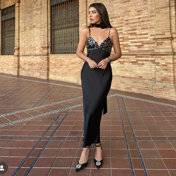 Zara contrasting sequin slip dress - Picture 16 of 16